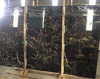 Dalles de marbre de type Porto Oceanic Golden, très vendues en 2021, dalles de marbre noir et or, panneau mural de fond, marbre doré