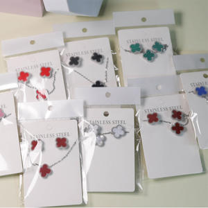 Оптовые продажи: Новинка <span class=keywords><strong>2026</strong></span> года – Самые продаваемые ювелирные наборы «Счастливый четырехлистный клевер», модные ювелирные комплекты для женщин - Product Image 3