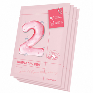 Masque en tissu hydratant coréen No.2 Water Collagen 65% Voluming (10 unités) pour une peau repulpée, anti-âge et hydratante - Product Image 1