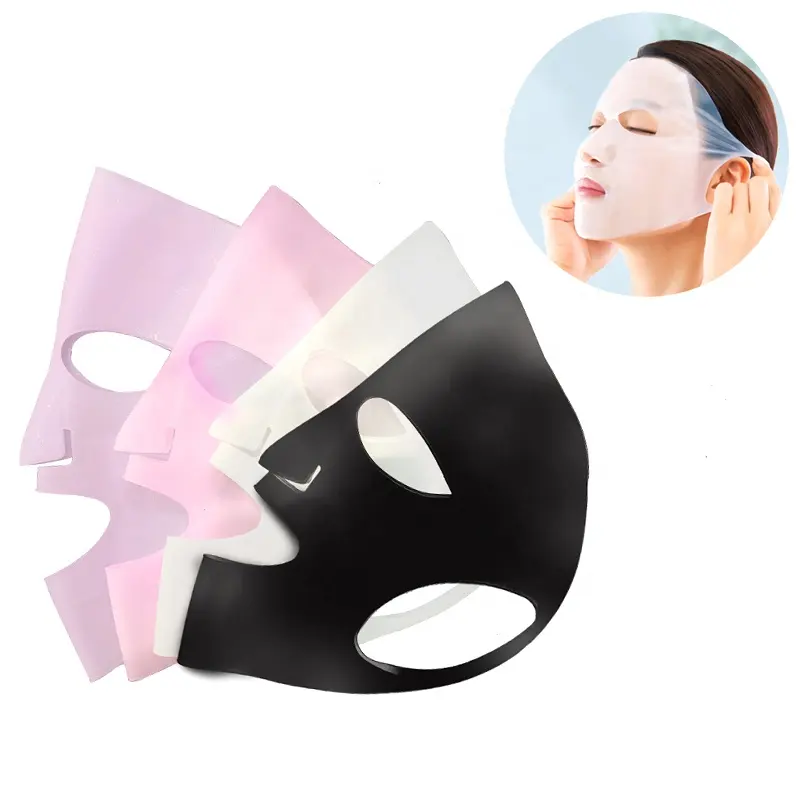 Güzellik bakım aracı silikon 3d yüz maskesi tutucu cilt yüz Wrap buharlaşma önlemek için kullanımlık silikon yüz maskesi kapak levha