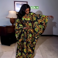 Robe Boubou Africaine Tendance pour Femme 2024, Abaya Traditionnelle Nigériane Imprimée, Grande Taille, Col en V, Dashiki, Kaftan, Tenues Décontractées