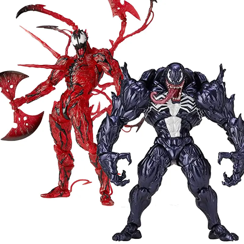 Amazing-Yamaguchi Series No.008 CARNAGE VENOM Red Action Figure toys Articulated Joints Moveable Vinyl Doll Collection Model