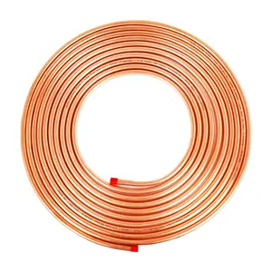 ASTM B280 99.9% Red Copper Water C1100 C12200 Insulated Copper Pipe Tube Pancake Coil Copper Pipe for Air Condition Refrigerator