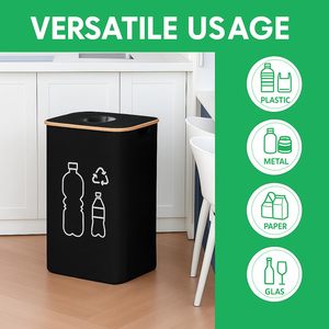Panier à linge pliable personnalisé de 100 L en tissu Oxford, bac de recyclage pliable avec sac amovible pour bouteilles, verre et déchets - Product Image 3