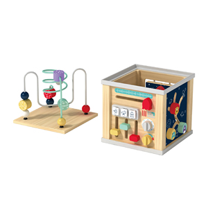 Wooden Montessori Four in One Activity Cube Puzzle Toy Children's Early Education Toy <strong>Busy</strong> <strong>Box</strong> - Product Image 2