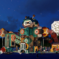 Manèges interactifs lumineux à LED pour tout-petits et jeunes enfants en zones commerciales, adaptés aux familles