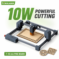 Machine de gravure et de découpe laser 10W 455nm 300x300mm WiFi USB, graveur laser de bureau pour bois, cuir, artisanat, personnalisation, bricolage
