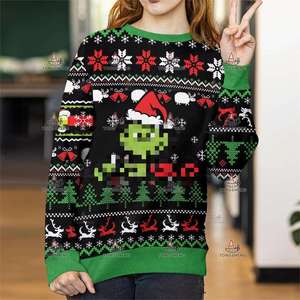 <span class=keywords><strong>Pull</strong></span> <span class=keywords><strong>de</strong></span> Noël 3D personnalisé pour hommes et femmes, motif <span class=keywords><strong>Grinch</strong></span> amusant, pour adultes - Collection 2026 du fournisseur <span class=keywords><strong>de</strong></span> tricots - Product Image 4