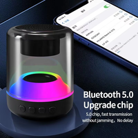 Speaker BT nirkabel Mini luar ruangan, pengeras suara pemutar musik MP3 Stereo portabel Slot kartu TF LED bebas genggam