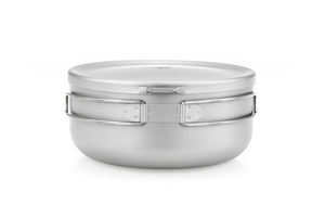 Juego de Tazones de Titanio Apilables Duraderos, Ligeros, de Titanio Puro de Primera Calidad, 1.2L, Color Gris Plateado con Acabado Arenado, Lonchera para Acampar al Aire Libre - Product Image 3