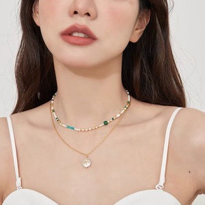 Collier en perles baroques naturelles, chaîne de pull polyvalente française, fermoir en os, simple, tempérament, niche, léger, pendentif fin, colliers - Product Image 3