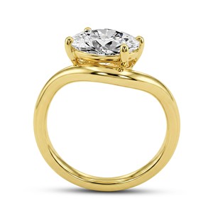 Elegant Yellow Gold Lab Grown Diamond <b>Ring</b> for Women Featuring VVS VS EF Diamonds in 10KT 14KT 18KT Gold Perfect for Engagement - Product Image 6