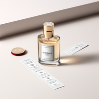 Étiquette personnalisée en vinyle imperméable pour flacon de parfum, emballage cosmétique d'huiles essentielles, autocollant promotionnel en rouleau, impression couleur intégrale