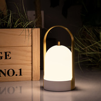 Lampe de table à chargement atmosphérique pour camping extérieur et chevet de chambre, veilleuse longue durée, design postmoderne, abat-jour blanc