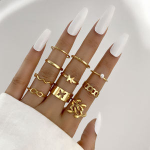 Alloy Wedding <b>Rings</b> Engagement Gift Party Cross Border Multi Custom Logo for Wholesalers Punching/Stamping Process Two-tone - Product Image 3