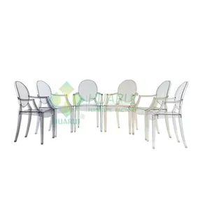 Chaise haute en plastique pp acrylique transparente, tabouret de bar, entièrement commercial, en plastique, pp