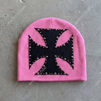 Nouveau bonnet tricoté élégant inspiré du streetwear, style dôme distinctif, pour l'automne et l'hiver, bonnet bleu hip-hop en tricot, vente en gros