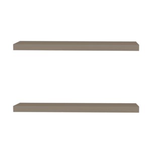 Taupe <b>Floating</b> Shelf Wall Mount Wood Display Shelves For Home Decor - Product Image 3
