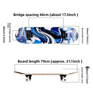युवा वयस्क पेशेवर 4-व्हील स्केटबोर्ड डबल शुरुआती बच्चे चमक रहे हैं मेपल लकड़ी विरोधी पर्ची ट्रेंडी चमक बोर्ड - Product Image 5