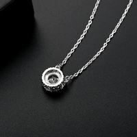 LUOTEEMI — collier pour Couple, chaîne en pierre de zircone cubique, coupe ronde, à la mode, bijoux d'amour, cadeau