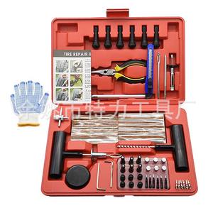 <span class=keywords><strong>Kit</strong></span> de réparation rapide des pneus de voiture en cas d'urgence, 102 pièces, ensemble d'outils manuels en métal noir et rouge pour pneus sans chambre à air - Product Image 2
