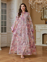 Vente en gros d'Abaya Eid DollyNet en soie brodée avec des perles et des paillettes, robe traditionnelle musulmane, vêtements traditionnels de Dubaï, Jalabiya pour femmes