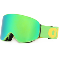 BE NICE Lunettes de ski sans monture à double couche UV400 anti-buée PC/TPU pour hommes et femmes adultes SNOW-5100