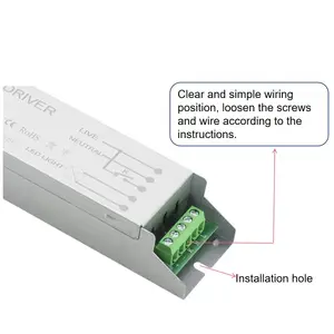 Fonte direta de energia 5-20W, saída de energia total, driver de emergência KVI, iluminação LED regulável 24v, tubo T8 T5, 220V, AC, 25W, backup de emergência