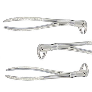 BK Industries Forceps d'extraction dentaire en acier inoxydable, modèle américain, pour molaires inférieures et dents de sagesse, côté gauche # Poignée moletée 22 12L - Product Image 1