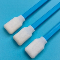 Écouvillon de nettoyage 707 à manche bleu pour salle blanche, sans peluches, pour détaillage, nettoyage d'imprimantes jet d'encre, avec embout en mousse, pour l'entretien automobile