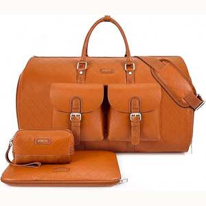 Free Sample <b>Garment</b> <b>Bag</b> for Travel, Waterproof Waxed Leather Weekender Overnight <b>Bag</b> Vintage Travel Hand Carry on <b>Bag</b> - Product Image 1