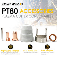 PT80 Plasma Cutting Consumables Electrode 52558 Tip/Nozzle 51311.10 Retaining Cap 60510 Double Pointed Spacer 60434 Swirl ring