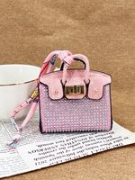 Lüks Bling Rhinestone Çevre Dostu Yüksek Kaliteli Mini Tasarımcı PU Deri Serigrafi Baskılı Çin Malı Cüzdan Anahtarlık Bozuk Para Çantası