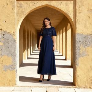 Luxury Sequins Embroidery Polyester Abaya <b>for</b> <b>Muslim</b> <b>Women</b> Elegant Party <b>Dress</b> Custom Wholesale Supplier - Product Image 1