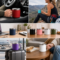 Lot de 40 tasses à café isothermes en acier inoxydable de 400 ml au design classique avec poignée, vierges et gravables au laser, cadeau personnalisé