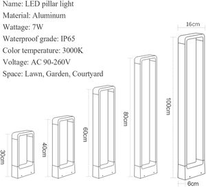 Nhà Máy Trực Tiếp Tùy Chỉnh Đầu Vào AC120-277V Hiện Đại Ngoài Trời Hợp Kim Nhôm IP65 Không Thấm Nước Vườn Pathway LED Cảnh Quan Đen Lawn Lam - Product Image 2