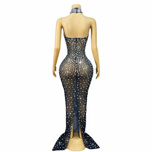 Novance Y5259 più venduti <span class=keywords><strong>senza</strong></span> <span class=keywords><strong>spalline</strong></span> <span class=keywords><strong>nero</strong></span> di lusso eleganti abiti da sera abiti lunghi strass strass scintillante <span class=keywords><strong>abito</strong></span> da festa - Product Image 3