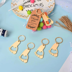 Porte-clés personnalisé avec logo créatif, en forme de pied de bébé, ouvre-bouteille personnalisé, souvenir de bébé, ouvre-bouteille personnalisé - Product Image 1