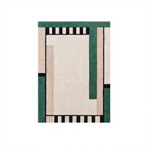 Dernier modèle de tapis de luxe en laine tufté à la main, design personnalisé, résistant aux taches, motif géométrique, style moderne, à poils ras, vente en gros - Product Image 1