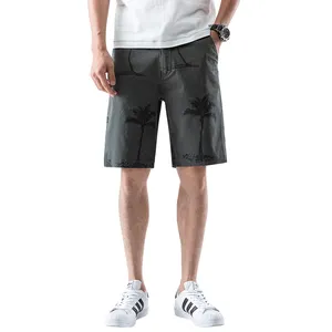 Yüksek kaliteli yaz kot orta tarzı rahat rahat kısa tasarımcı pantolon erkekler için