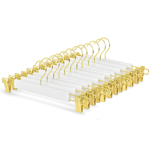 Bestsellers Factory Wholesale Golden <b>Hook</b> White Wooden Hangers Wood Hanger with High Quality Trousers Pant Hanger - Product Image 1
