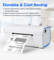 Kertas gulung telepon seluler Android 80mm Printer pengiriman nirkabel hitam putih kemasan alamat Printer termal langsung