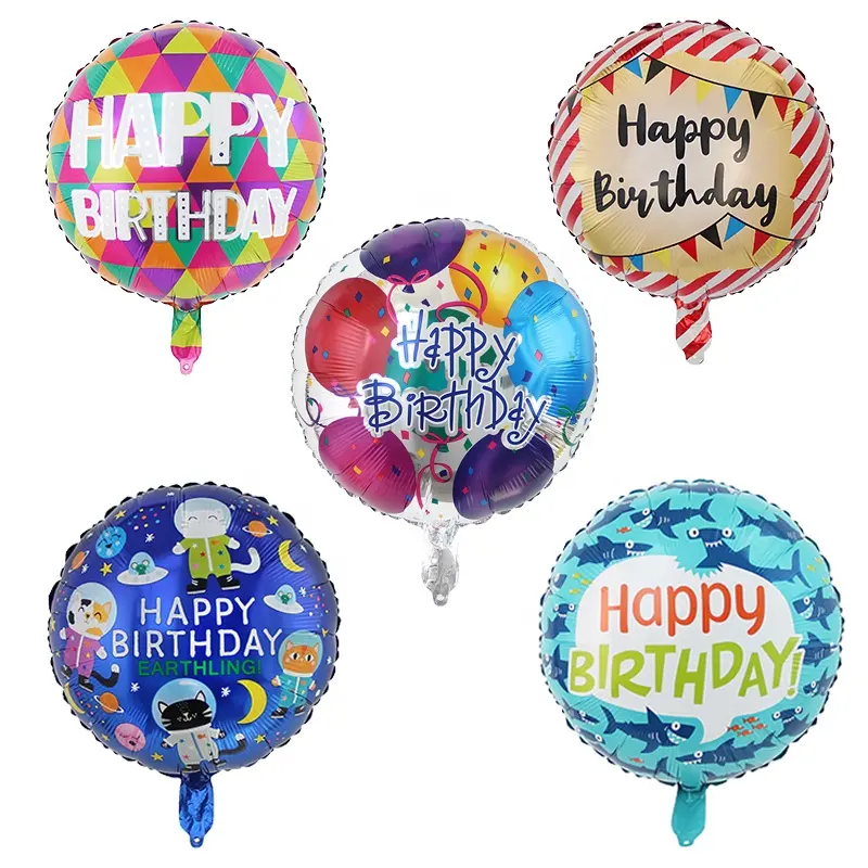 Round shape 18inch happy birthday party decoration globos accept custom package and print for children birthday show helium ball