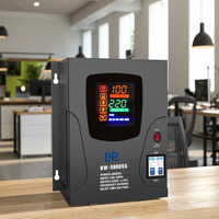 KEBO BWB 5000VA Régulateur de tension automatique monophasé Noir Affichage LED complet mural Courant alternatif Matériau en cuivre