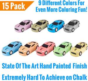 Craie géante multicolore lavable <span class=keywords><strong>pour</strong></span> trottoir, en forme de <span class=keywords><strong>voiture</strong></span> de course, avec boîte cadeau - Product Image 2