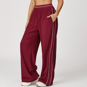 Pantaloni Sportivi da Donna CIYING a Vita Alta e Gamba Larga <span class=keywords><strong>con</strong></span> Tasche, Strisce a Contrasto, Stile Casual e Athleisure - Product Image 1