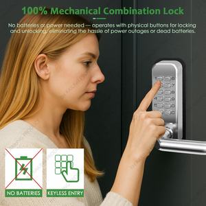 Cerradura Mecánica de Seguridad Moderna sin Llave con Combinación de Código, Manija de Puerta con Teclado de 12 Dígitos de Alta Seguridad - Product Image 4