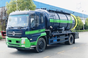 Nouveau camion de nettoyage et d'aspiration des eaux usées Dongfeng 4x2 manuel diesel haute pression, camion-citerne à vide pour le nettoyage des déchets liquides - Product Image 3