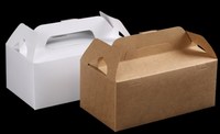 Boîtes à emporter en papier kraft pour frites, poulet frit, nuggets, avec estampage, revêtement UV, doublure plastique, jetables, qualité supérieure