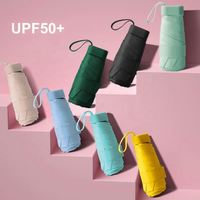 Parapluies de protection solaire UV avec étui, mini parapluie capsule pour femme, parapluie de poche portable pour filles, parapluie pliable 5 sections